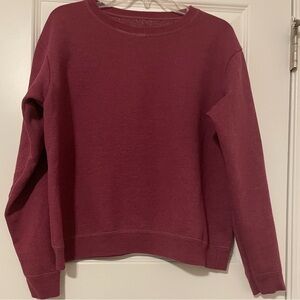 EUC “Hanes” Long Sleeve Pullover Burgundy Sweat Shirt Sz Large‼️See Measurements